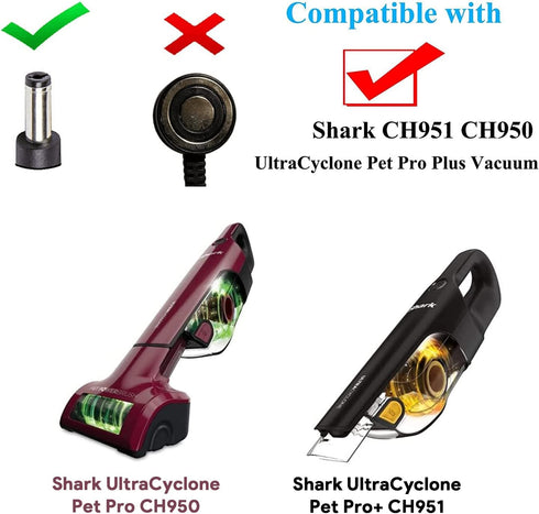 HKY AC Adapter Power Cord Compatible with Shark CH951 CH950 CH955 UltraCyclone Pro Handheld Vacuum CH95014 CH95114