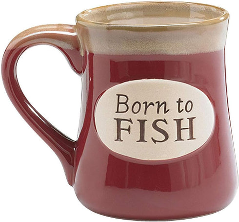 "Born To Fish" Coffee Mug - Great Fishing Gift with Fisherman's Serenity Prayer