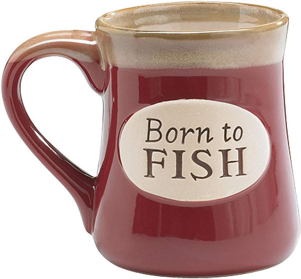 "Born To Fish" Coffee Mug - Great Fishing Gift with Fisherman's Serenity Prayer