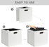 Posprica 11x11 Storage Cubes, Set of 4 Collapsible Storage Bins with Dual Handles for Closet Shelf Cabinet