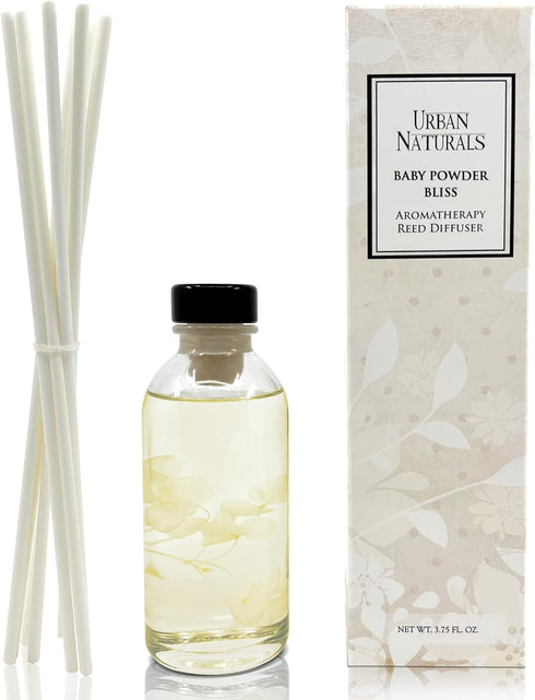 Set Urban Naturals Baby Powder Bliss Reed Diffuser | Made with Essential Oils & Real Botanicals | Powdery Floral Notes