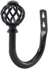 2 Pack Curtain Holdbacks, ULIFESTAR U Shaped Wall Mounted Tieback Hooks for Home Decor (Black)