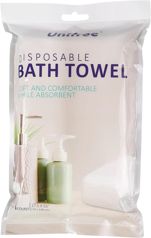 Bundle,1 2 Towels,18 Sets Unifree Disposable Towels Bath Towel with Hand