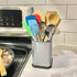 Evelots Stainless Steel Kitchen Utensil Holder, 6.75 Inch Tall Crock for Countertop, Large Organizer Caddy