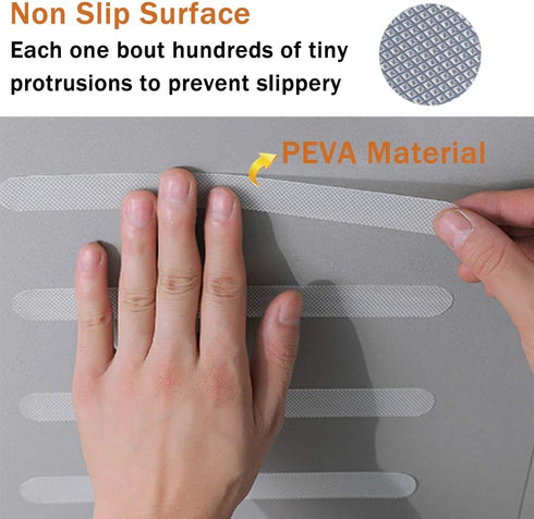 V-TOP Non Slip Shower Stickers 30 PCS, Adhesive Strips Treads for Bathroom Floor Tub Stairs Pools Boats (Clear)