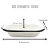 Tablecraft Enamelware Collection Black Rim Solid White Enamel Rectangular Bread Baking Pan, Farmhouse, Home Kitchen & Restaurant Use Porcelain Over Steel, Vintage, Boho, Retro, 9.5x7x2 Deep