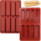 2 PCS Finger Biscuit Silicone Mould, 8 Cavities Non-stick Chocolate Bar Mold for Candy, Eclair, Muffin