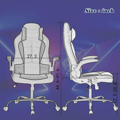 Meet perfect Office Chair PU Leather Desk Gaming Chair, High Back Racing Height Adjustable Computer Chair with Back