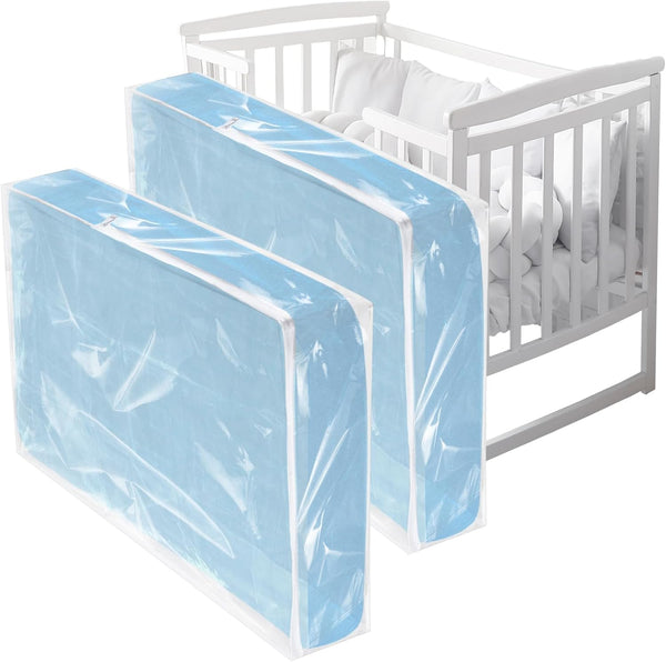 Colingmill 2 Pcs Crib Mattress Storage Bag with Zipper 4 Mil Clear Plastic
