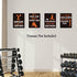 Sports Art Print Set of 4, Inspirational Fitness Quote Wall Art, Motivational Bodybuilding Phrases, Gym Training Decor