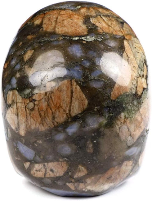Skullis 2.0” Que Sera Stone Crystal Skull, Hand Carved Gemstone Fine Art Sculpture for Reiki Healing