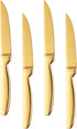 Steak Knife Set, 4-Piece Serrated Steak Cutlery, Gold Stainless Steel Steak Cutlery Knife for Home, Restaurant, Hotel,