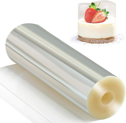 Picowe Cake Collars 6.3 x 394inch, Clear Acetate Rolls for Cake Decorating, Transparent Cake Strips for Mousse Baking