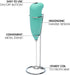 Primula Milk Frother with Stand, Handheld Whisk for Coffee, Frappe, Matcha, Battery Operated, Mint