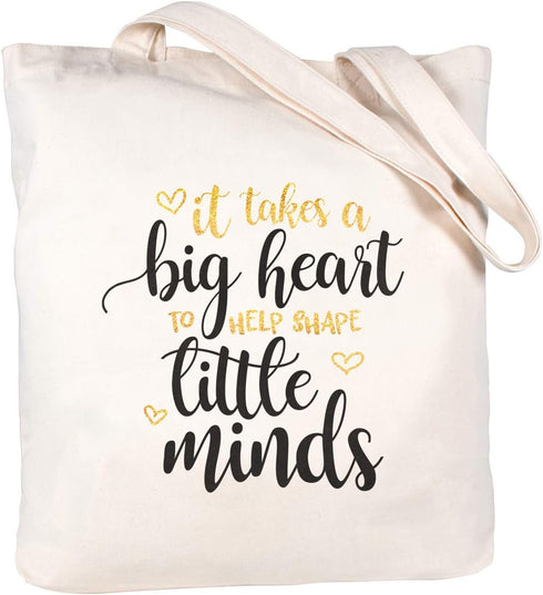 CARAKNOTS Teacher Appreciation Tote Bag for Women, Canvas Shoulder Bag with Pocket