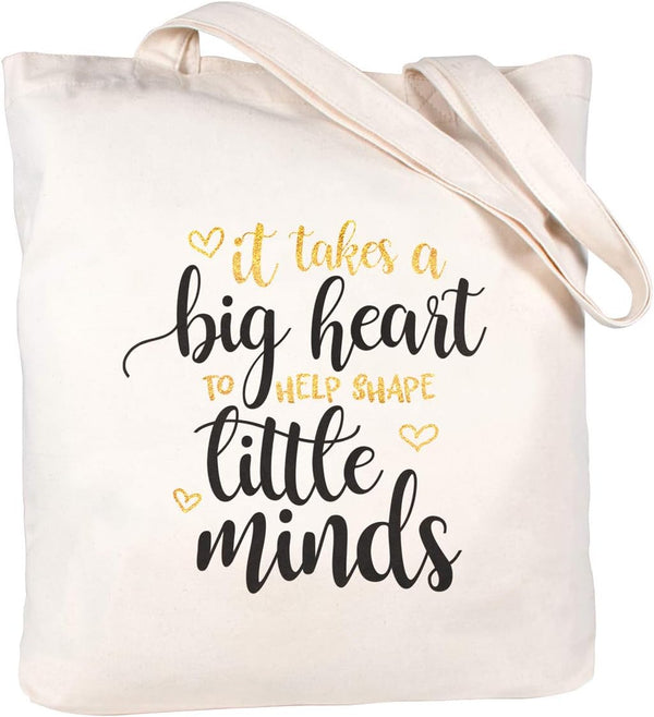 CARAKNOTS Teacher Appreciation Tote Bag for Women, Canvas Shoulder Bag with Pocket