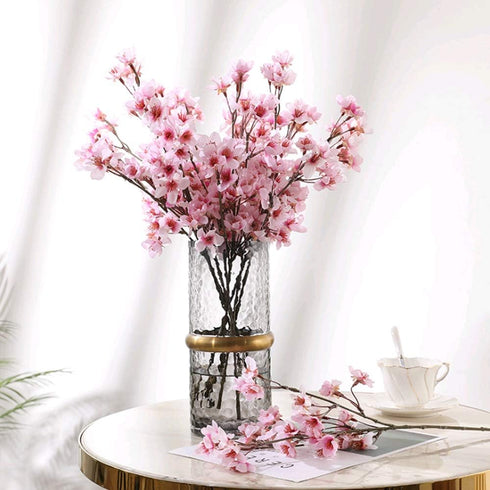 4Pcs Fake Cherry Blossom Flowers, 15.7" Artificial Silk Branches for Home Party Wedding Decoration, Pink