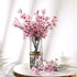 4Pcs Fake Cherry Blossom Flowers, 15.7" Artificial Silk Branches for Home Party Wedding Decoration, Pink