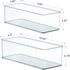 Hudgan 8 Pack Clear Plastic Drawer Organizers Set, Stackable Deep Organizer for Makeup Vanity and Desk, 2 Sizes
