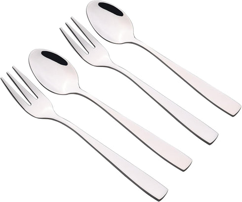 Begale 12-piece Stainless Steel Tea Spoons and Tasting Forks, 6 Tasting Forks + 6 Teaspoons