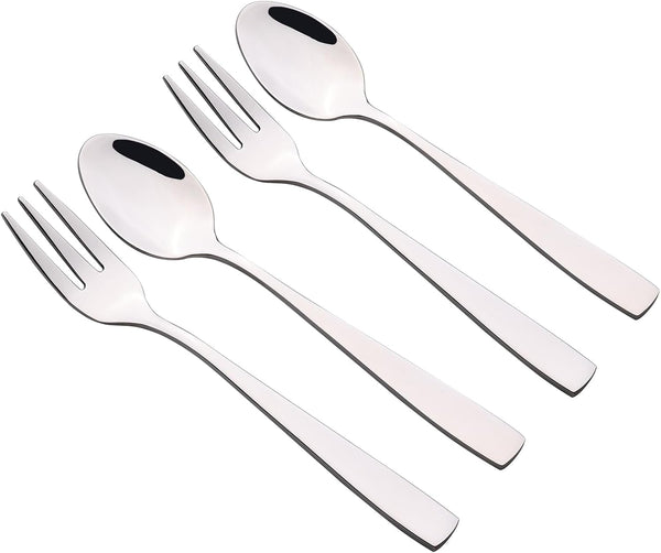 Begale 12-piece Stainless Steel Tea Spoons and Tasting Forks, 6 Tasting Forks + 6 Teaspoons