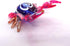 Crab Tiny Micro Figurine Hand Blown Glass Art Animals Collectible Gift Home Dcor (Blue Pink)