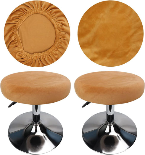 Velvet Round Stool Cover 12-16 inch/30-40cm Round Seat Covers for Bar Stools,