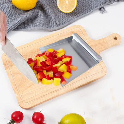 Stainless Steel Food Scooper, Food Mover, Food shovel Spatula, Cutting-board Scraper, Bench Scrape, Dough Cutter Tool, with Flat Bottom - for Cutting-board, Griddle, Containers, Serving (5.9") by LoveDeal