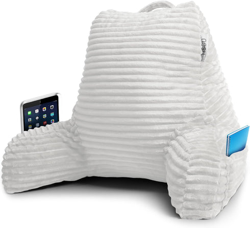 Nestl Reading Pillow with Shredded Memory Foam, Luxe Cut Plush Back Pillow