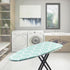 Wide Ironing Board Cover and Pad, 18 x 49 inch Heat Reflective with Hook and Loop Fasteners, Green Leaf