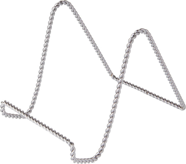 Bard's Twisted Silver-toned Wire Easel Stand, 6" H x 5.5" W x 8" D