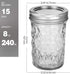 VERONES Mason Jars 8 OZ, Canning Jars with Regular Lids, Ideal for Jam, 15 PACK