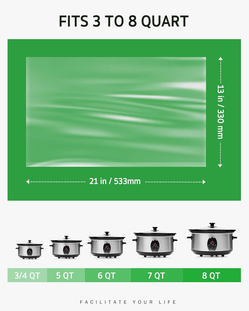 Syntus Slow Cooker Liners, 30 Count Disposable Cooking Bags for 3QT to 8QT Slow Cooker, 13"x 21", 30 Liners