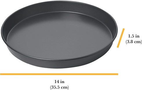 Chicago Metallic 14-Inch Deep Dish Pizza Pan - Nonstick Carbon Steel Bakeware for Chicago-Style Pizza