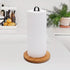 Wood Paper Towel Holder, Black Paper Towel Holder Countertop, Kitchen Towel Holder Free-Standing with Non-Slip Wooden Base