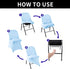 Ascoza 6 Pack Blue Mist Spandex Folding Chair Covers in Stretch Washable Fabric for Wedding, Party,Holidays,Celebration