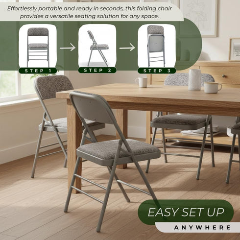 Pack 2 (2-Pack Amazing for less of (Fabric/Vinyl) Steel Frame Metal Foam Padded Folding Chairs (Black, Gray, White)