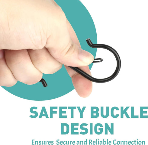 20 Pcs S Hooks Hanging Safety Buckle, 3.5 Inch Heavy-Duty Stainless-Steel Hooks for Kitchen Utensils, Pots, and Pans