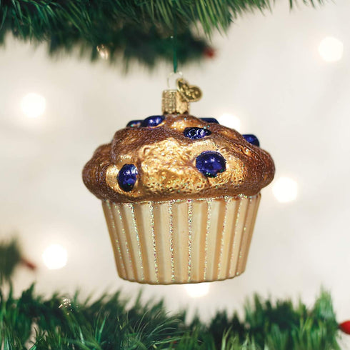 Old World Christmas Glass Blown Ornament, Blueberry Muffin (32263)