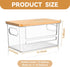 Trash Bag Holder Dispenser, Garbage Bag Dispenser with Bamboo Lid & Handles, Stackable Clear Trash Bag Organizer Under
