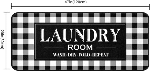 Rug Runner Non Slip Floor Mat - 20 x 47 inch, Mudroom Kitchen Bathroom Decor Accessories (Buffalo Plaid)