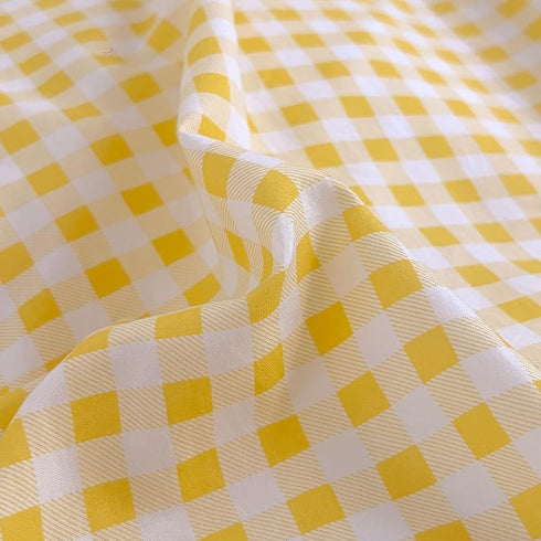 Set Cover(2PCS,Twin) NSNLGSGC Yellow Gingham Duvet Cover Twin, Grid Simple Geometric Square Pattern Comforter