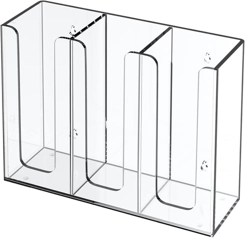 Richboom Acrylic Coffee Cup and Lid Storage Organizer, 3 Compartments, Clear Holder