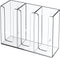 Richboom Acrylic Coffee Cup and Lid Storage Organizer, 3 Compartments, Clear Holder