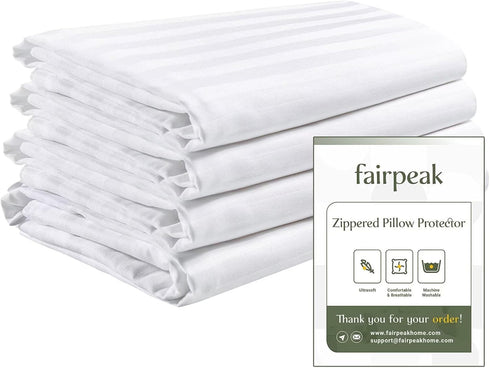 Pillow Covers Bed Pillow Protectors with Zipper, Luxury Hotel Quality, Soft, Machine Washable, King Size, 20x36, 4 Pack