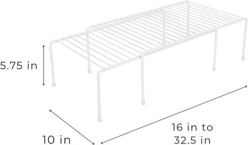 Smart Design Kitchen Storage Expandable Shelf Rack with Scratch Resistant Feet - Steel, for Cabinet & Pantry