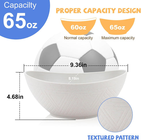 Wheat Straw Bowls Set of 2,Unbreakable Salad Bowls,Plastic Bowls Dishwasher & Microwave Bowls,Sturdy and Stackable Kitchen Bowls for Serving,Oatmeal.White by Wrova