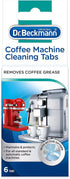 Dr. Beckmann Coffee Machine Cleaning Tabs, Removes Coffee Grease & Oil, 6 Tabs