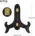 uxcell 4pcs 6" Easel Plate Holder, Wooden Folding Display Stand Black for Decorative Picture Frame