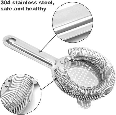 Hawthorne Stainless Steel Cocktail Strainer, Bar Tool Drink Strainer for Bartenders and Mixologists
